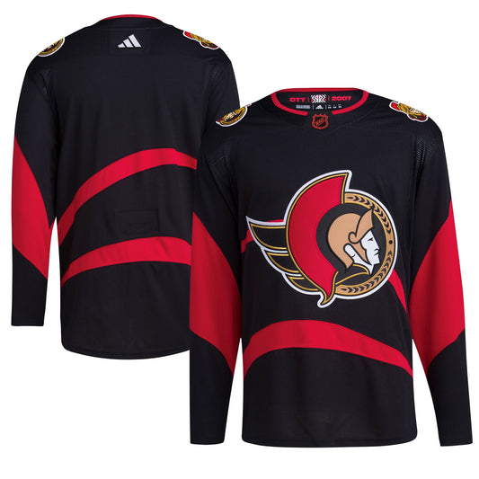 Ottawa Senators adidas Reverse Retro 2.0 Authentic Blank Jersey - Black