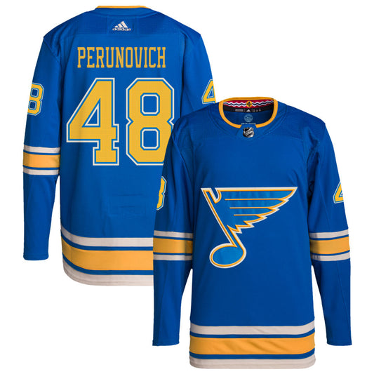 Scott Perunovich St. Louis Blues adidas Alternate Authentic Pro Jersey - Blue