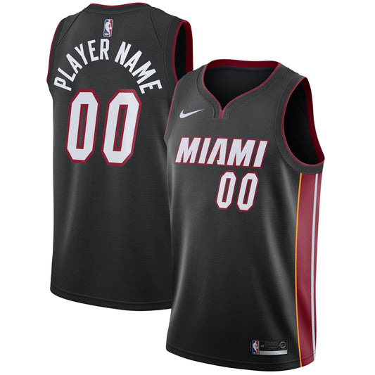 Miami Heat Nike Swingman Custom Jersey Black - Icon Edition