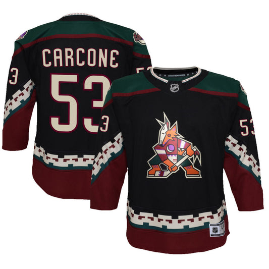 Michael Carcone Arizona Coyotes Youth 2021/22 Home Premier Jersey - Black