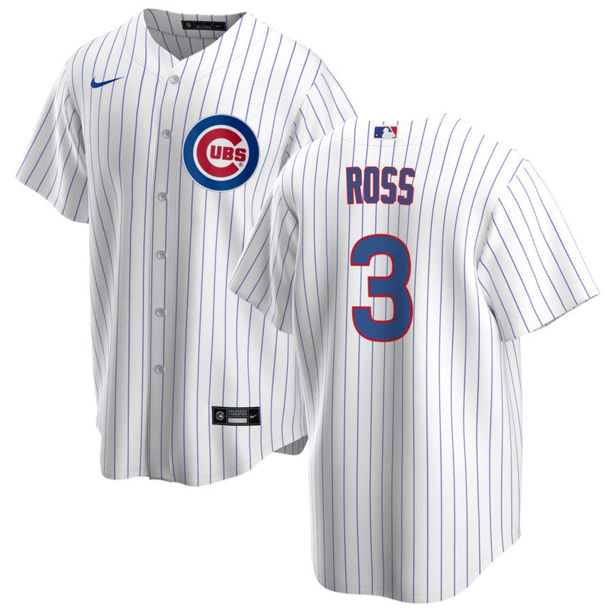 Men's David Ross Chicago Cubs White Home Premium Stitch Replica Jersey