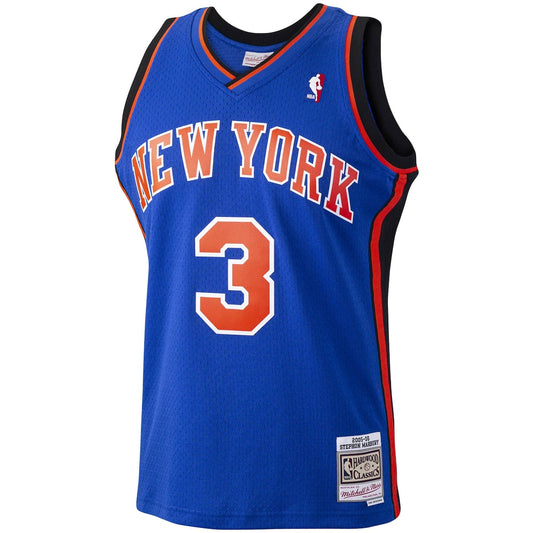 Men's Stephon Marbury Mitchell & Ness Knicks Swingman Jersey - Blue