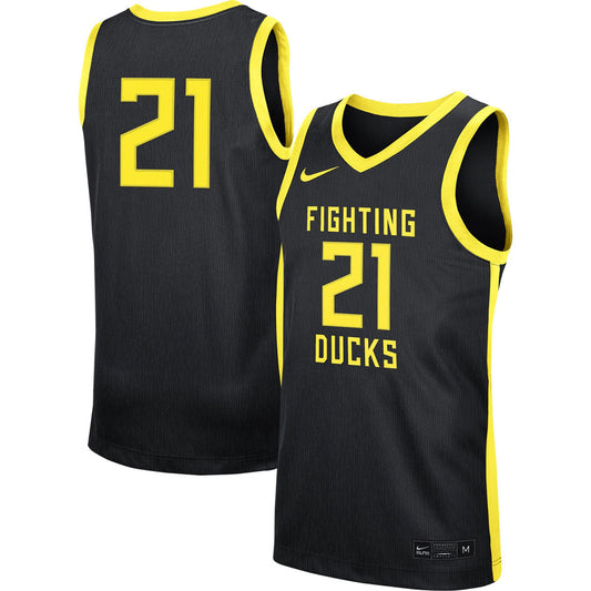 Men's Oregon Ducks Replica #21 Basketball Jersey ?Black