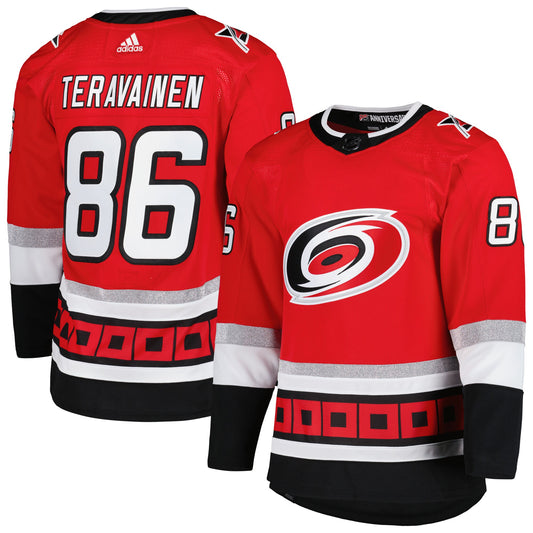 Teuvo Teravainen Carolina Hurricanes adidas 25th Anniversary Authentic Pro Primegreen Player Jersey - Red