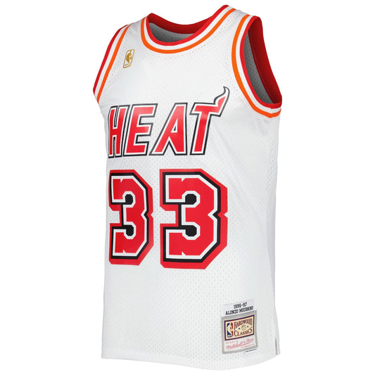 Men's Alonzo Mourning Mitchell & Ness Heat Swingman Jersey - White