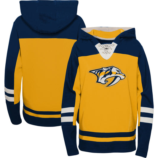 Nashville Predators Youth Ageless Revisited Home Lace-Up Pullover Hoodie - Gold