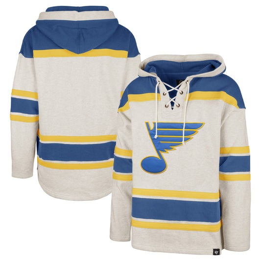 St. Louis Blues '47 Rockaway Lace-Up Pullover Hoodie - Oatmeal