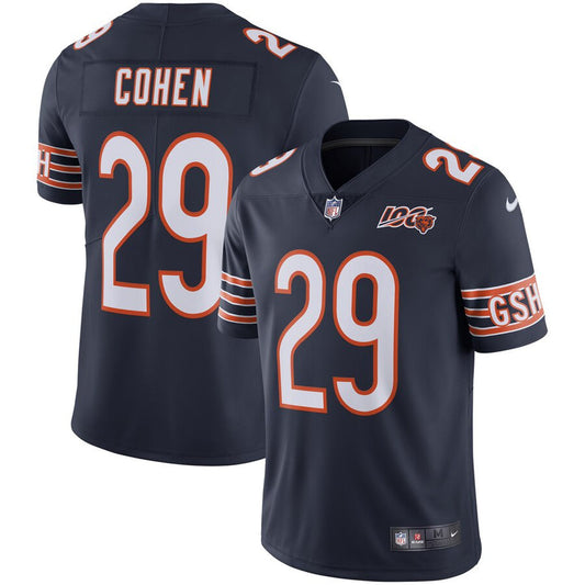 Men's Chicago Bears Tarik Cohen Navy NFL 100th Season Limited Jersey