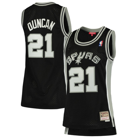 Tim Duncan San Antonio Spurs Mitchell & Ness Women's 1998-99 Hardwood Classics Swingman Jersey - Black