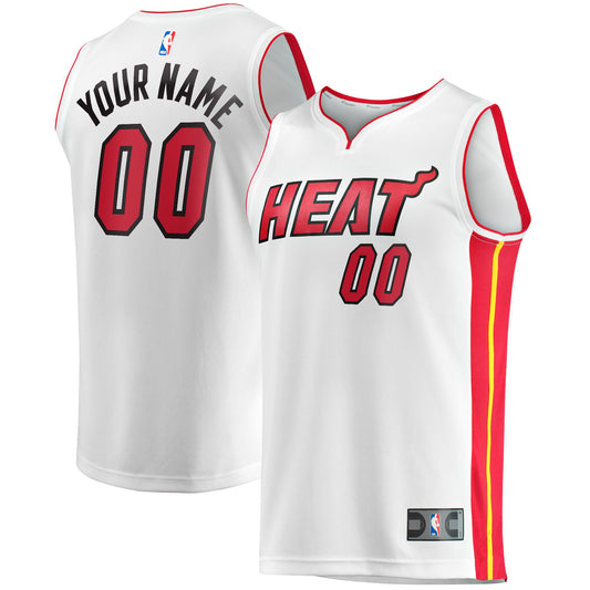 Miami Heat Fanatics Branded Fast Break Custom Replica Jersey - Association Edition - White