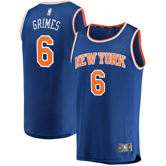 Quentin Grimes New York Knicks Fanatics Branded 2021/22 Fast Break Replica Jersey - Icon Edition - Blue