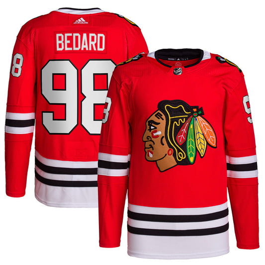 Men's Connor Bedard Chicago Blackhawks adidas Red Home Primegreen Authentic Pro Jersey