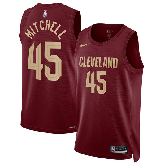 Men's Cleveland Cavaliers Donovan Mitchell Icon Edition Jersey - Burgundy