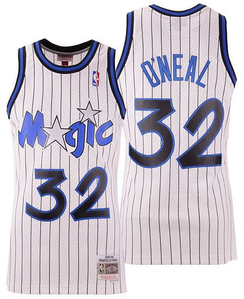 Men??s Shaquille O??Neal Orlando Magic 1993-94 White Swingman Replica Jersey By Mitchell & Ness