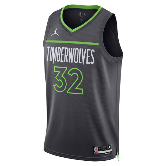 Men's Karl-Anthony Towns Jordan Timberwolves Swingman Jersey Statement Edition - Grey