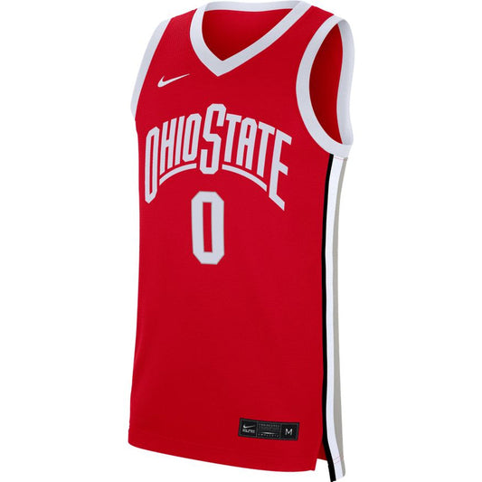 Men's NCAA Ohio State Buckeyes #0 Red Replica Basketball Jersey