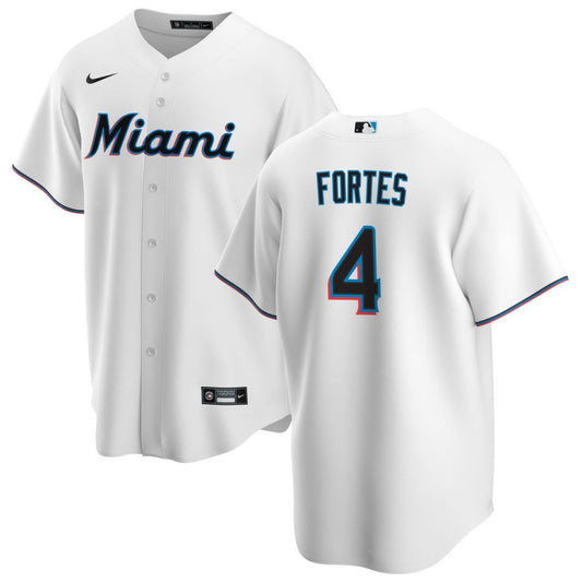 Nick Fortes Miami Marlins Nike Youth Home Replica Jersey - White