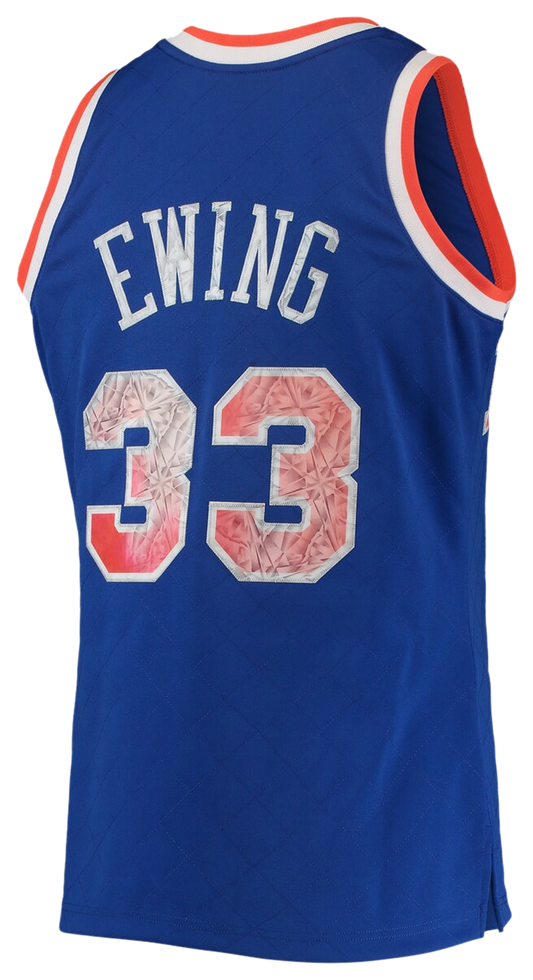 Men's Ewing Patrick Mitchell & Ness Knicks 75th Anniversary Jersey - Blue