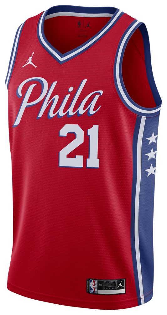 Men's Embiid Joel Jordan 76ers Statement Swingman Jersey - Red