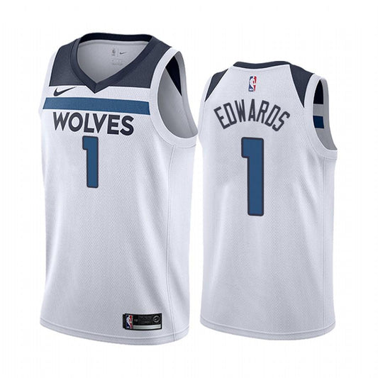 Mens Minnesota Timberwolves Anthony Edwards Association Jersey White