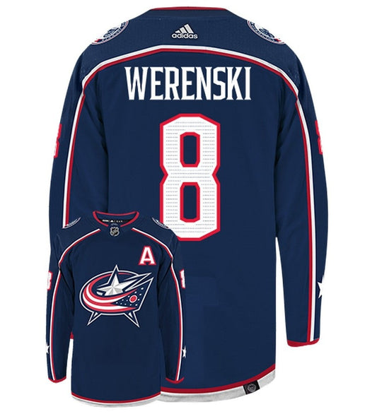 Zach Werenski Columbus Blue Jackets  Adidas Primegreen Authentic NHL Hockey Jersey