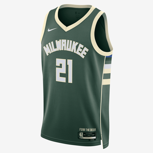 Milwaukee Bucks Icon Edition 2022/23 Nike Dri-FIT NBA Swingman Jersey - Fir