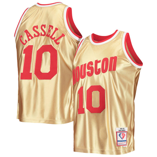 Sam Cassell Houston Rockets Mitchell & Ness 75th Anniversary 1993/94 Hardwood Classics Swingman Jersey - Gold