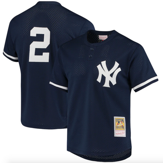 Men's New York Yankees Derek Jeter Mitchell & Ness Navy Cooperstown Collection 1995 Batting Practice Jersey