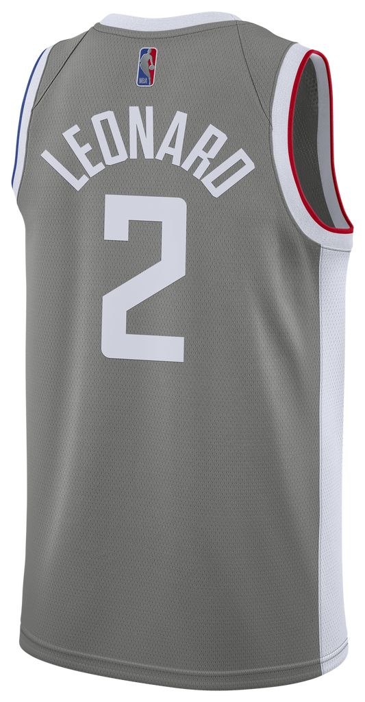 Men's Leonard Kawhi Nike Clippers Earned Swingman Jersey - Grey