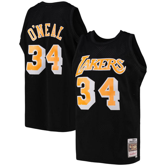 Men's Los Angeles Lakers Shaquille O'Neal Black Team Color Swingman Jersey by Mitchell & Ness