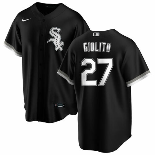 Men's Lucas Giolito Chicago White Sox Black Alternate Premium Stitch Replica Jersey