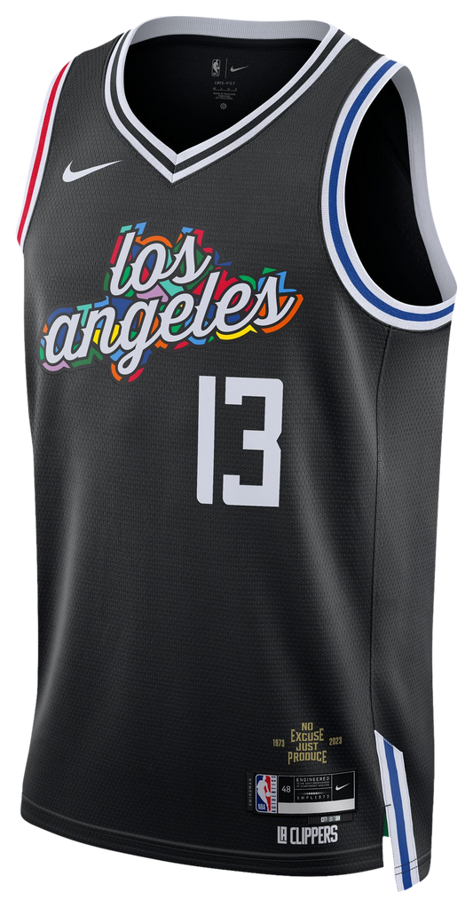 Men's George Paul Nike Clippers Swingman Jersey - Black