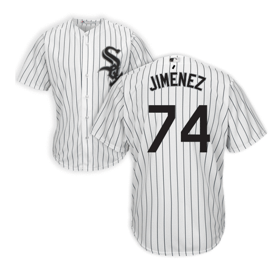 Men's Eloy Jimenez Chicago White Sox Pro Stitch Majestic White Home Cool Base Team Jersey