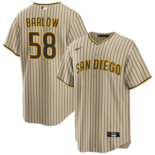 Scott Barlow San Diego Padres Nike Road Replica Jersey - Brown