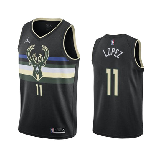 Men's Milwaukee Bucks Brook Lopez Statement Edition Jersey - Black