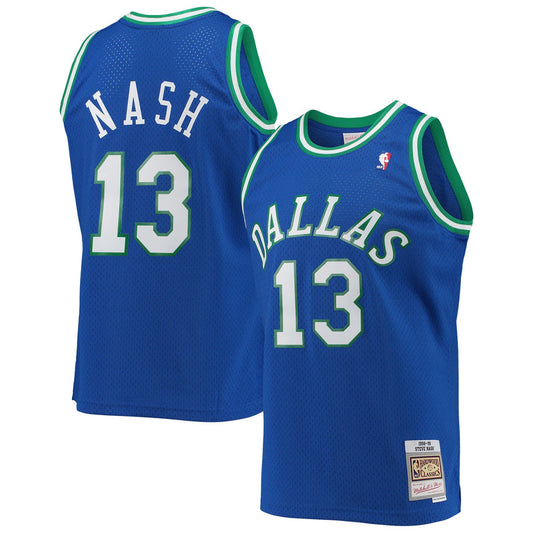 Men's Dallas Mavericks Steve Nash Mitchell & Ness Blue 1998-99 Hardwood Classics Swingman Jersey