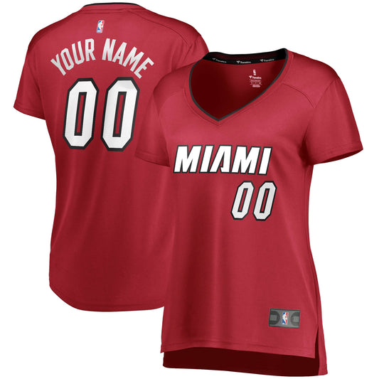 Miami Heat Fanatics Branded Women's Fast Break Replica Custom Jersey Wine - Statement Edition