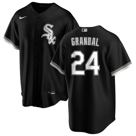 Men's Yasmani Grandal Chicago White Sox Black Alternate Premium Stitch Replica Jersey