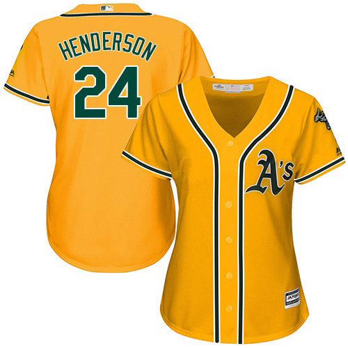 Women's Oakland Athletics Rickey Henderson Replica Alternate Jersey - Yellow