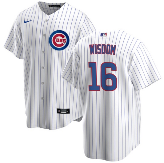 Men's Patrick Wisdom Chicago Cubs Premium Twill White Home Replica Jersey