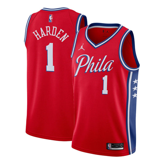 Men's Philadelphia 76ers James Harden Statement Edition Jersey - Red