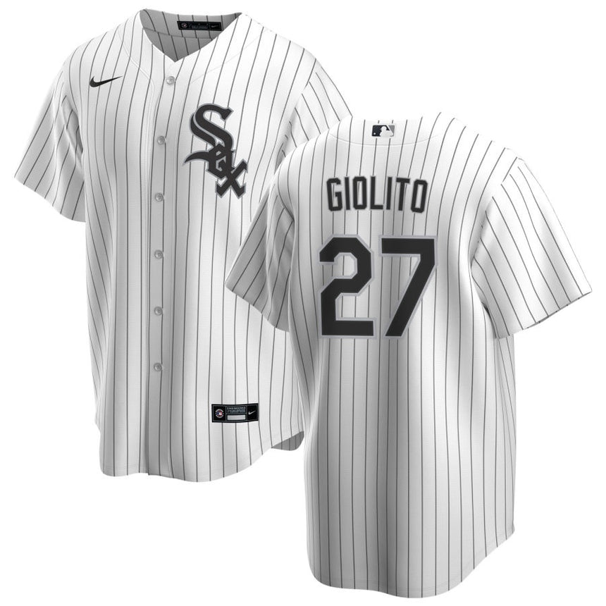 Men's Lucas Giolito Chicago White Sox White Home Premium Stitch Replica Jersey