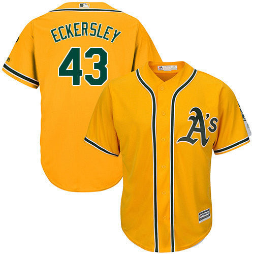 Men's Oakland Athletics Dennis Eckersley Replica Alternate Jersey - Yellow