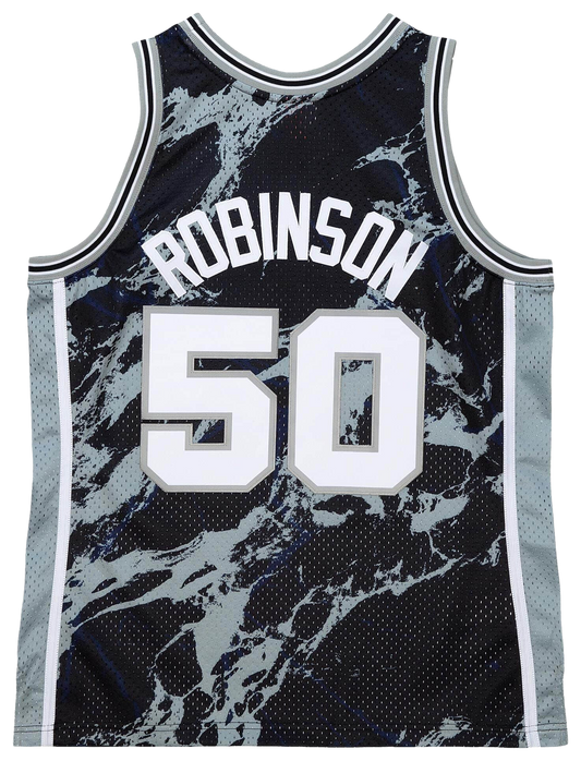 Men's Robinson David Mitchell & Ness Spurs Marble Jersey - Black