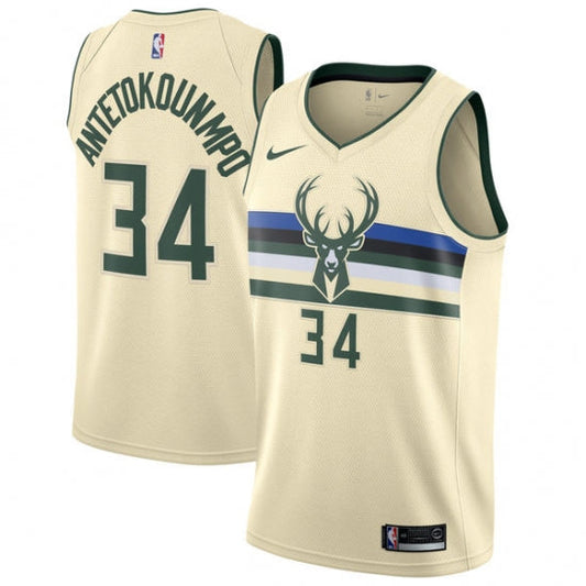 Men's Milwaukee Bucks Giannis Antetokounmpo Statement Edition Jersey Cream