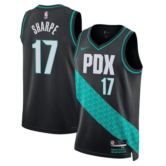 Men's Portland Trail Blazers Shaedon Sharpe City Edition Jersey - Black