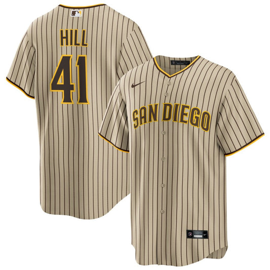 Rich Hill San Diego Padres Nike Road Replica Jersey - Brown