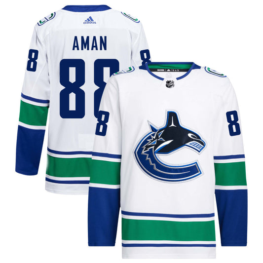 Nils Aman Vancouver Canucks adidas Away Primegreen Authentic Pro Jersey - White