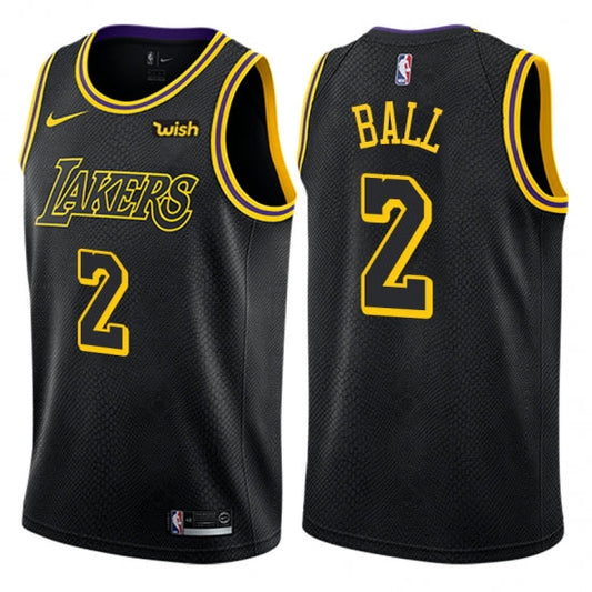 Men's Los Angeles Lakers Lonzo Ball Swingman City Edition Jersey Black