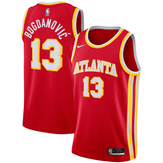 Men's Atlanta Hawks Bogdan Bogdanovic Icon Edition Jersey - Red